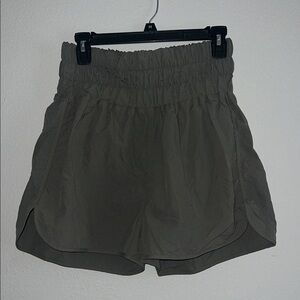 Zenana Outfitters High-Waisted Athletic Shorts in Gray